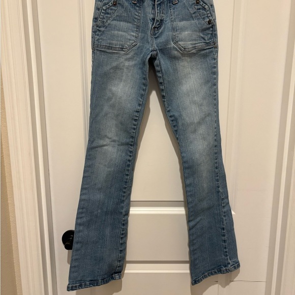 R4R Premium Jeans. Blue Denim Jeans with Faded Whiskering - Picture 2 of 5